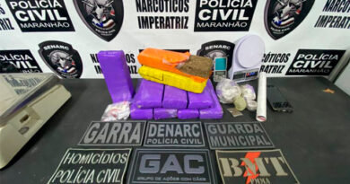 Polícia Civil prende três pessoas e apreende 10 tabletes de maconha em Imperatriz