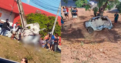 Pai e filho morrem após carro bater em poste e se partir ao meio em São Luís